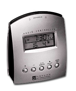 Silver Coloured Radio Controlled Alarm Clock