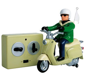 This radio controlled Mod Moped will make you relive those rock and roll days. Watch the Moped scoot
