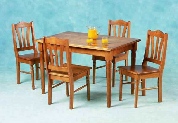 A true classic featuring 48" x 30" table with routered edge and four comfortable chairs