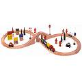 A large wooden railway containing 46 pieces-for ex