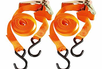When bungee cords just arent up to the job, bring in the heavyweights. These ratchet tie-down belts are ideal for securing heavy covers, tarpaulins, bikes etc to the roof of your car or other small vehicles.Strap made of tough nylonHolds 2 strong, p