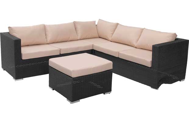 Unbranded Rattan Effect 5 Seat Patio Furniture Sofa Set