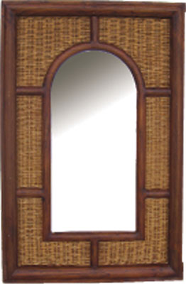 RATTAN RECTANGULAR MIRROR