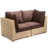 Unbranded Rattan Two Seater Sofa - chocolate