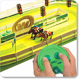 The first Horse Racing Game that allows the players to try to control the galloping horses to win