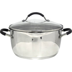 Casserole lid with straining featureRiveted stainless steel handle with silicone gripAluminium encap