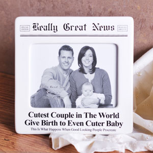 Unbranded Really Great News Cutest Couple and Baby Photo