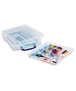 7 litre craft box will hold a 12in x 12in scrapbook, the removable hobby tray is ideal for storing s