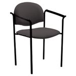 Reception/Conference Chair With Arms-Charcoal Grey