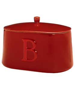 Unbranded Red Bergen Ceramic Bread Stoneware Crock