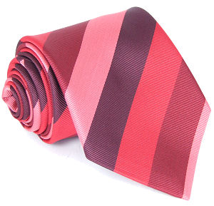 Unbranded Red Bold D/Stripe Tie