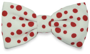 Unbranded Red Dots White Bow Tie