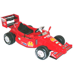 Our formula 1 electric car operates on 1 x 12v Battery and reaches a top speed of 5km/hour. With