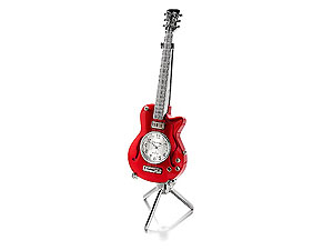 Unbranded Red Guitar Miniature Clock 033130