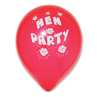 red hen party latex balloons