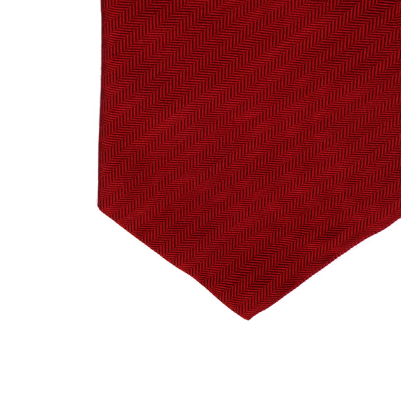 Red Herringbone Woven Silk Tie