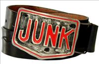 Unbranded Red Junk - Black Leather Belt by Jon Wye