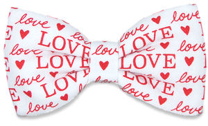 Unbranded Red Love White Bow Tie