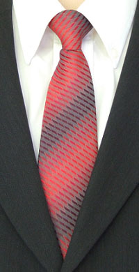 Unbranded Red Multi Diagonal Stripes Clip-On Tie