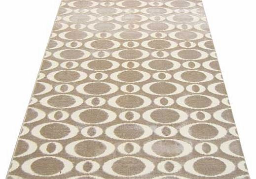 Unbranded Reflection Circles Rug 120x170cm - Taupe