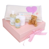 Cute baby girl gift set including lilac heart blanket and Earth Friendly baby set. The Fleece Lilac 