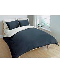 Unbranded Reversible Black and Cream Double Bed Duvet Set
