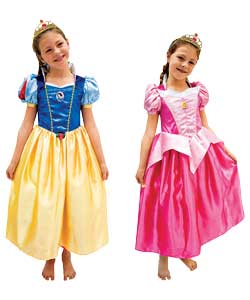 Disney Sleeping Beauty to Snow White reversible dress up outfit. Pink on one side and blue 
