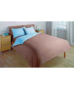 Unbranded Reversible Mocha Blue Double Bed Quilt Cover x2