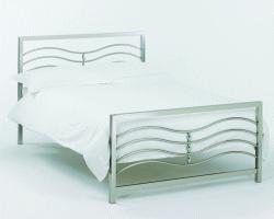 High quality modern looking bedstead with a solid mesh base strong design finished in a satin