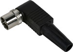 · Standard TV aerial line (female) socket with right-angled cable entry · Screw terminal for centr