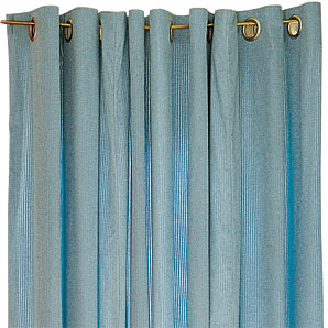 Lined 40mm diameter eyelet curtains with a cord effect in duck egg.One pair of 130cm width curtains