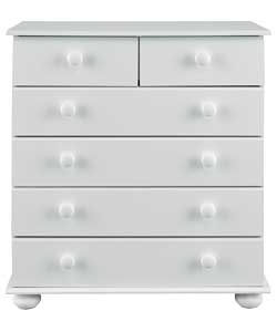 Unbranded Rochester 4 Wide 2 Narrow Drawer Chest - White