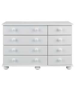 Unbranded Rochester 4 Wide 4 Narrow Drawer Chest - White