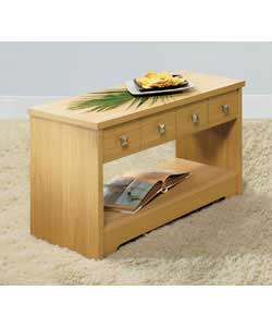Size (L)84, (W)42.3, (H)53.7cm.Table has 1 drawer.Minimal assembly required: customer to fit handles