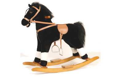 Cute and lovable 42cm rocking horse with sounds.Has a swishing tail just like a real horse! Comes wi