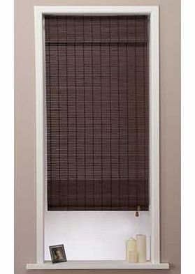Walnut Bamboo Roman Blind. 120cm width x 183cm drop length. Automatic cord lock and includes child safety cleat. Blind can be closed in sections to adjust your level of privacy. Tested and safe to the 2014 blind safety standards BS EN 13120. Bamboo. 