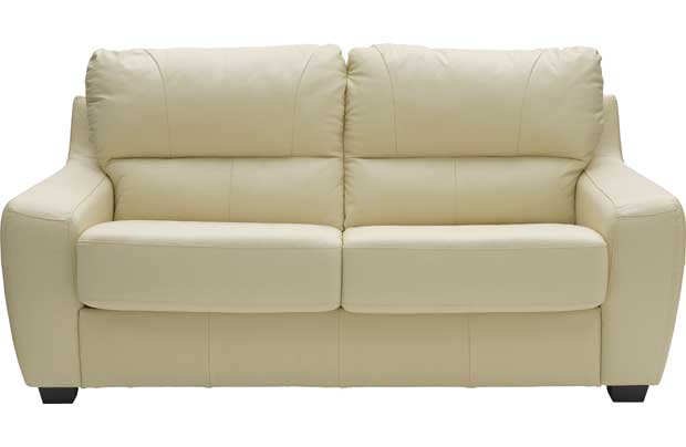 Unbranded Romario Leather Sofa Bed - Ivory