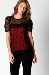 Unbranded Romy All Over Lace Zip Back Blouse