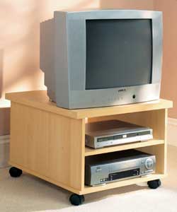 Ronda Beech TV Bench on Wheels