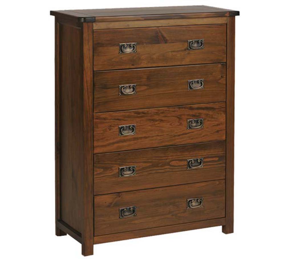 Unbranded room4 boston antique brown 5 drawer chest
