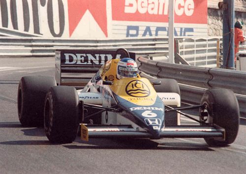 Keke Rosberg in his Williams FW10 at the  Monaco 1985 Grand Prix