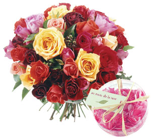 Roses and soap flakes multicolour 51 roses