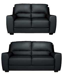 Unbranded Rossano Large and Regular Sofa - Black