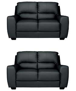 Unbranded Rossano Regular and Regular Sofa - Black