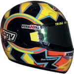 A half scale replica of Valentino Rossi`s Helmet from the 2005 season