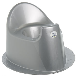 High quality moulded plastic potty in shiny silver