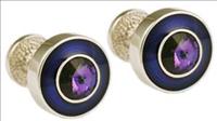 Unbranded Round Blue / Purple Cufflinks by Mousie Bean