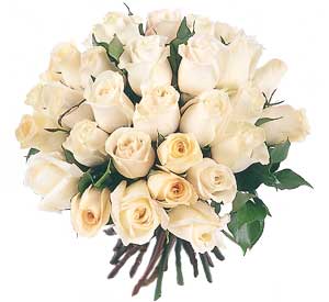 Round bouquet white 41 roses
