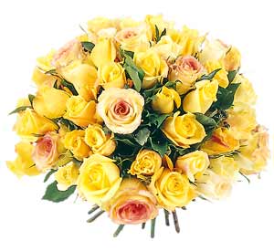 Round bouquet yellow 21 roses