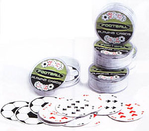 Support one game while playing another! These circular playing cards add a new dimension to any card